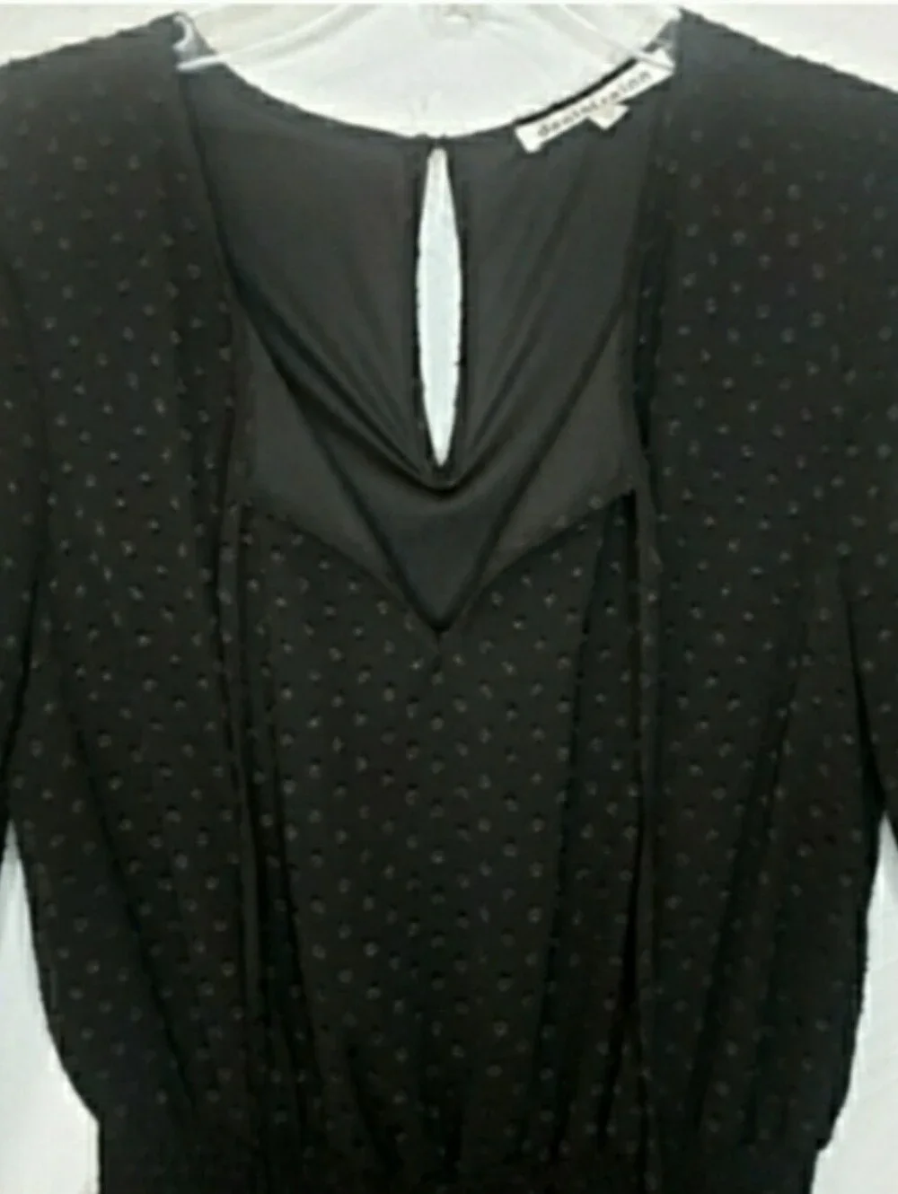 Romper Shorts Black Sheer Sleeves Swiss Dot Daniel Rainn Designer 🦋 Retail $69- - Picture 6 of 13